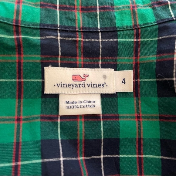 Vinyard Vines Women's Green Plaid Long Sleeve Casual Button Down Dress Shirt - Picture 8 of 10